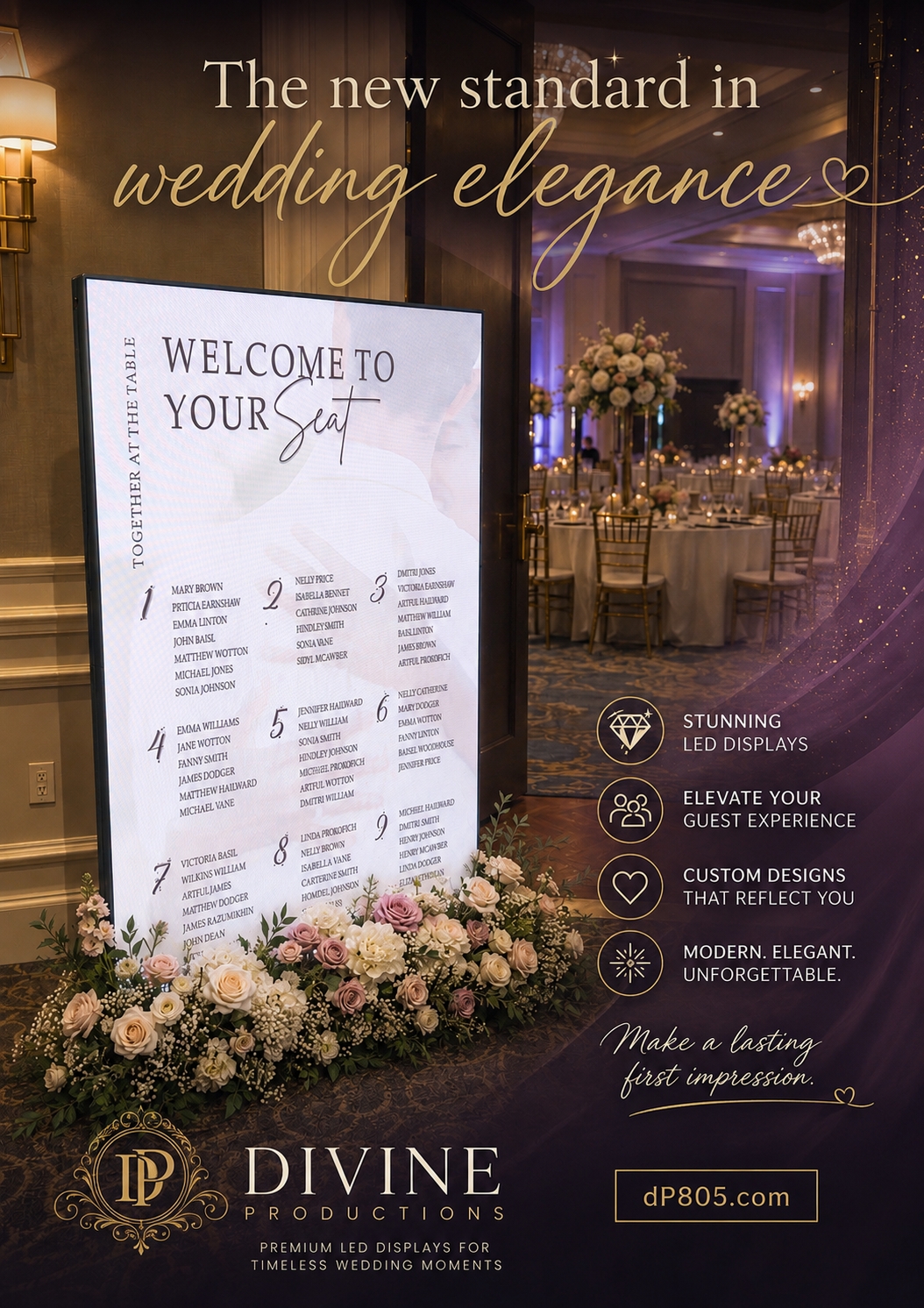 Elegant wedding LED display
