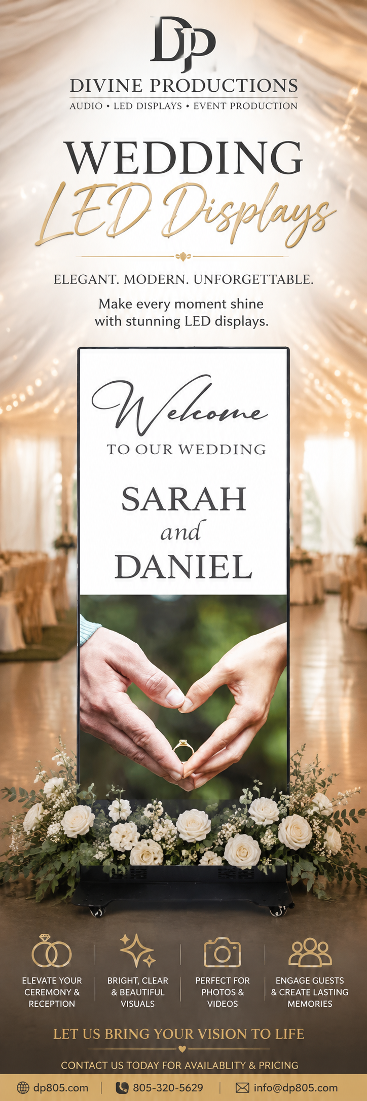 Wedding LED display by Divine Productions